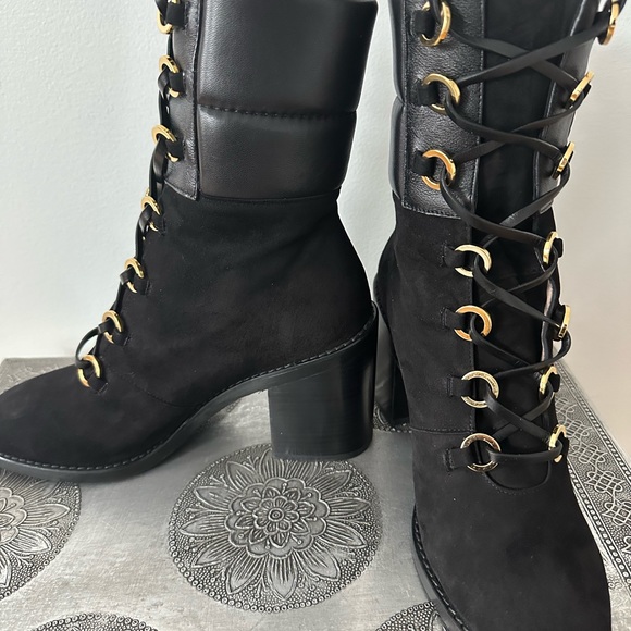 BNWT Stuart Weitzman Watson Tall Block-Heel Combat Boots - Picture 3 of 9